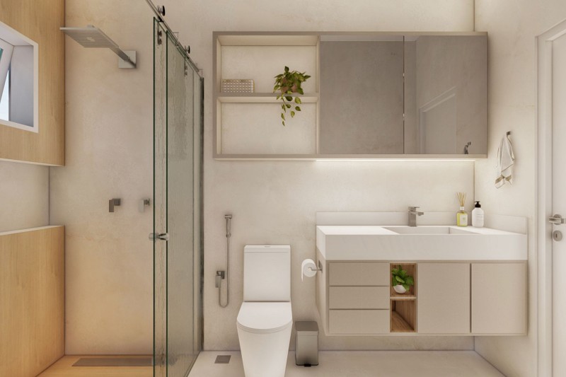 Planta de casa térrea com ofurô
