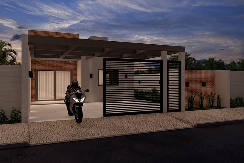 Projeto com pergolado na garagem
