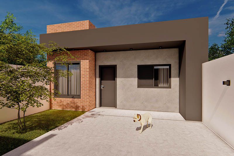 Planta de casa térrea de 70m²