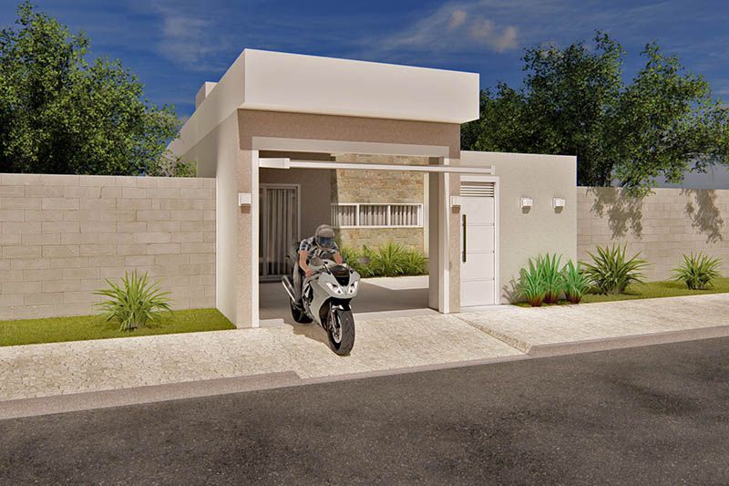 Projeto de 100m² com suíte 