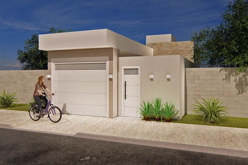 Projeto de 100m² com suíte 