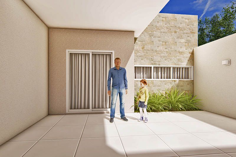 Projeto de 100m² com suíte 