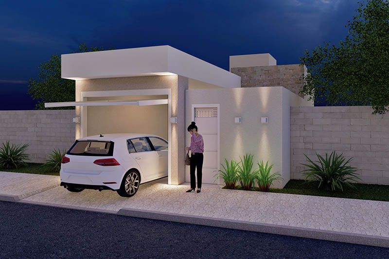 Projeto de 100m² com suíte 