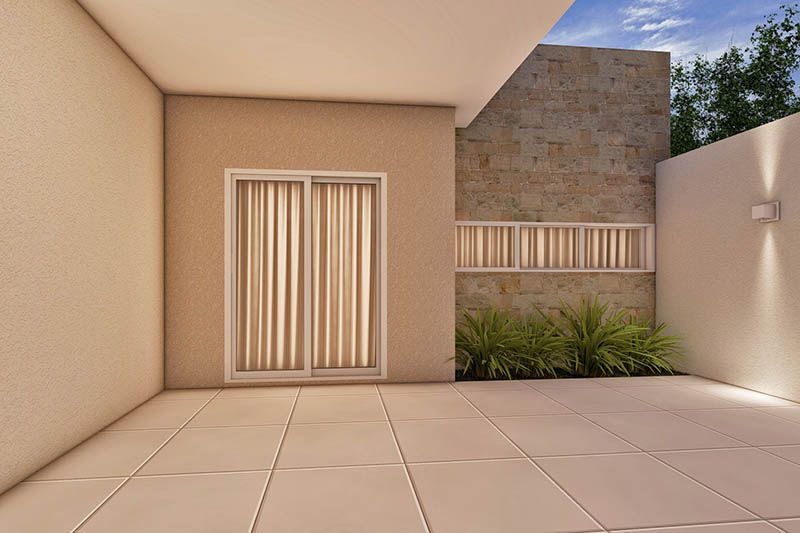 Projeto de 100m² com suíte 